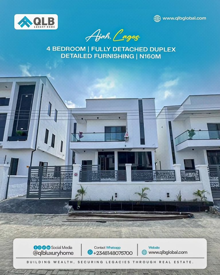 Well finished 4 Bedroom Fully Detached Duplex For sale
