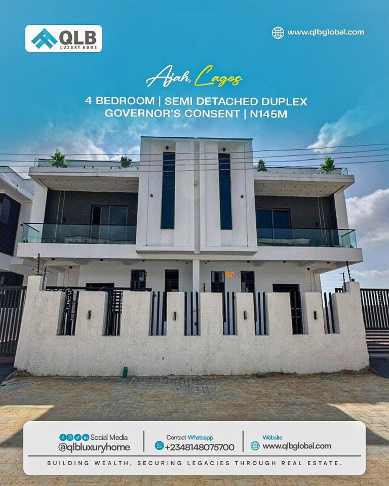 Well finished 4 Bedroom Semi Detached Duplex For sale