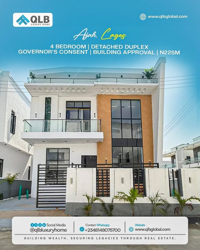 Newly Built 4 Bedroom Detached Duplex for Sale