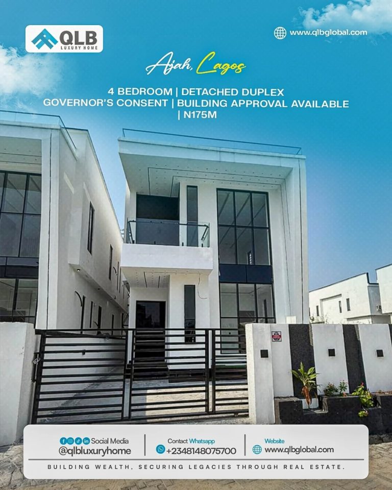 Newly Built 4-Bedroom Detached Duplex for Sale