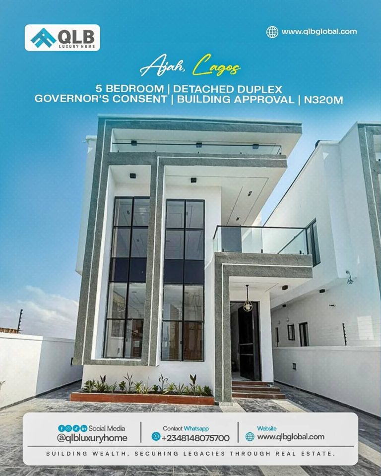Newly Built 5 Bedroom Detached Duplex for Sale