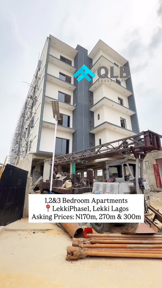 Newly Built 1, 2 & 3 Bedroom Apartment For sale