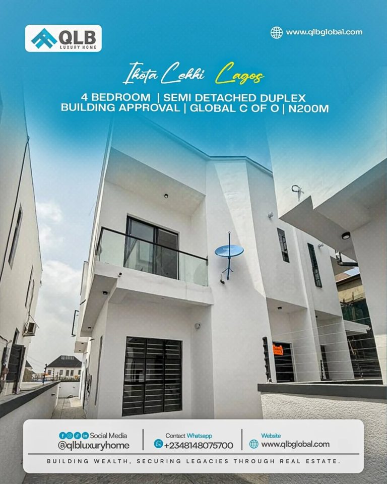Newly Built 4 Bedroom Semi Detached Duplex for Sale