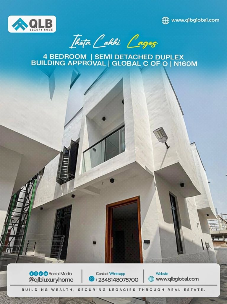 Newly Built 4 Bedroom Semi Detached Duplex for Sale