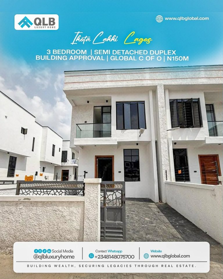 Newly Built 3 Bedroom Semi Detached Duplex for Sale