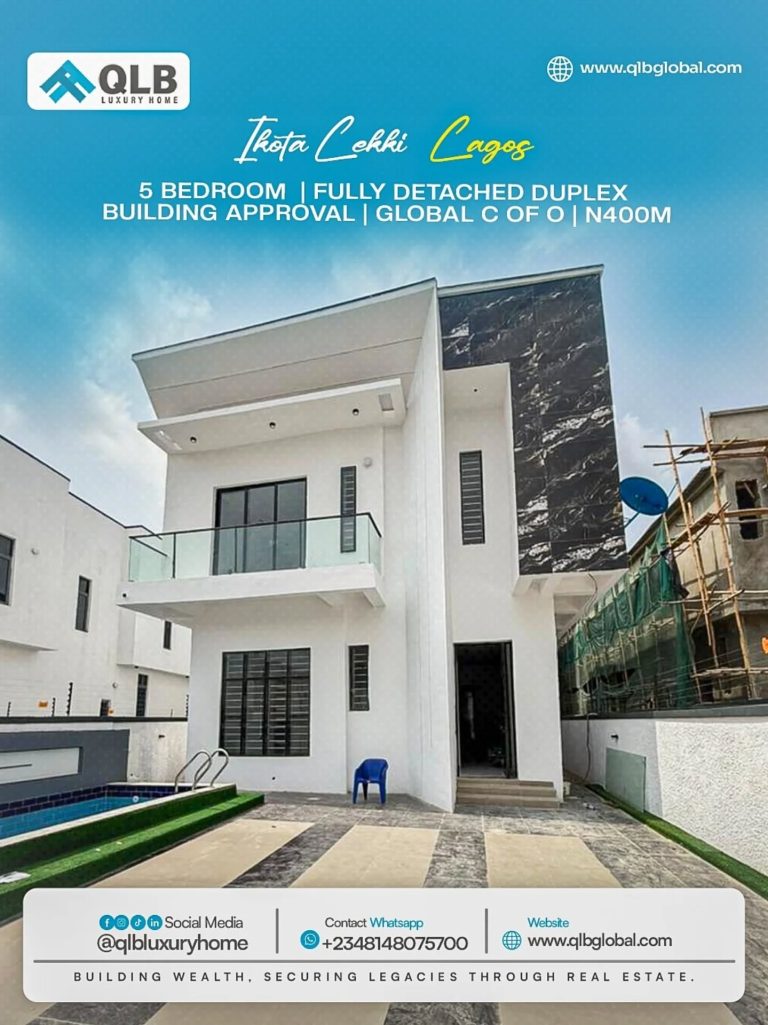 Newly Built 5 Bedroom Fully Detached Duplex for Sale