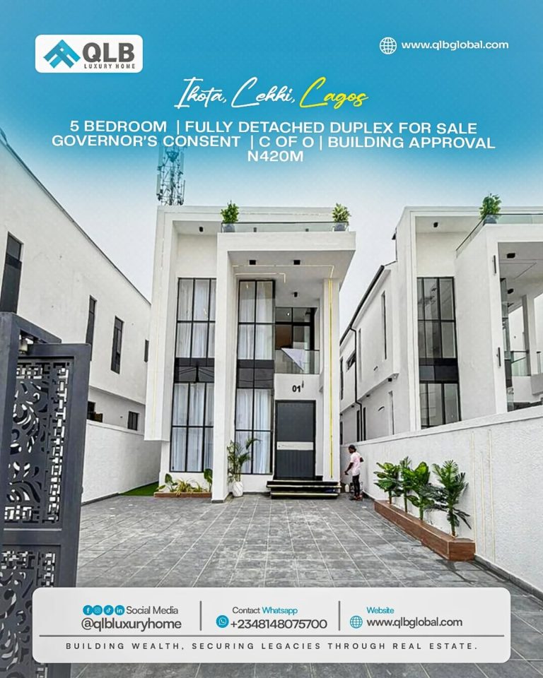 Well Finished 5 Bedroom Fully Detached Duplex For Sale
