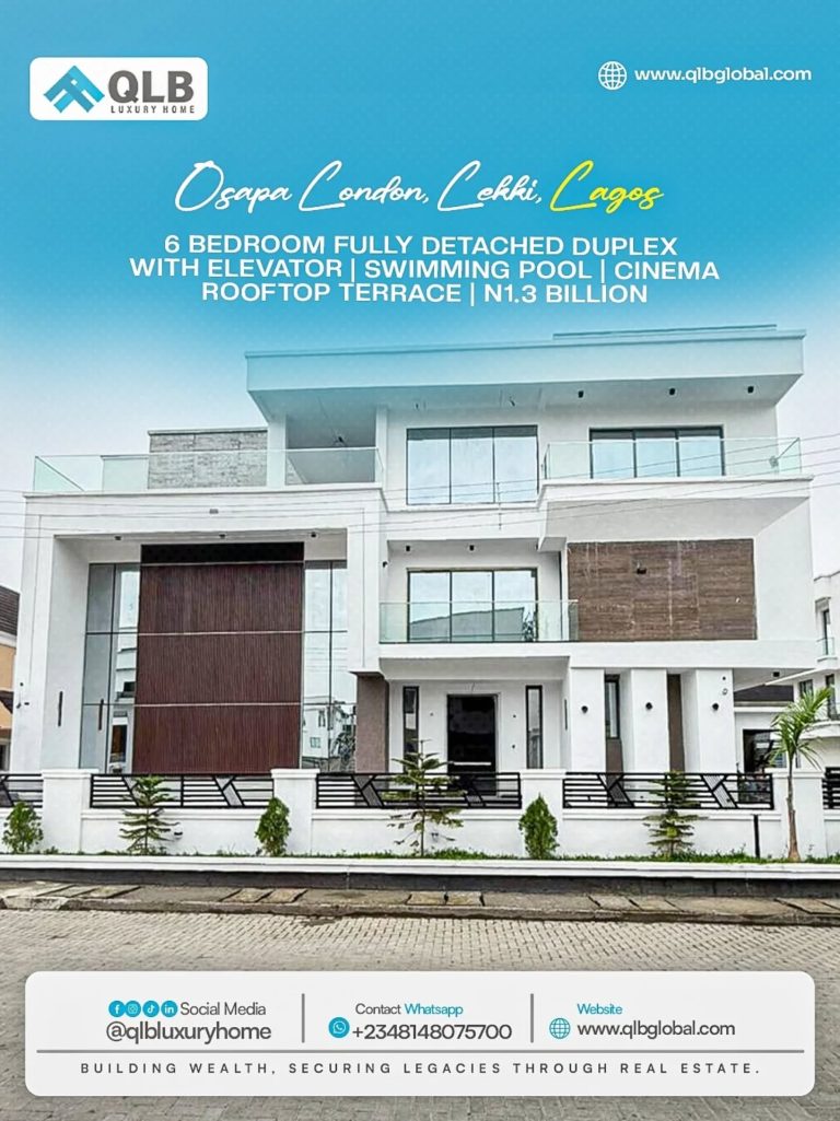 FULLY AUTOMATED 6 BEDROOM FULLY DETACHED DUPLEX WITH ELEVATOR, SWIMMING POOL, CINEMA & ROOFTOP TERRACE