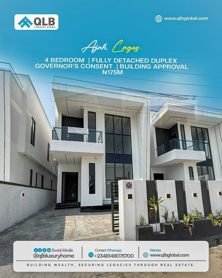 Newly Built 4-Bedroom Detached Duplex for Sale