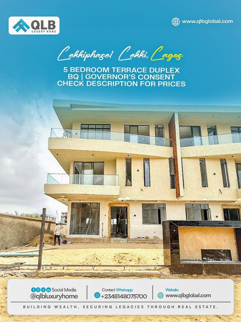 Newly Built 5 Bedroom Terrace Duplex with bq for Sale