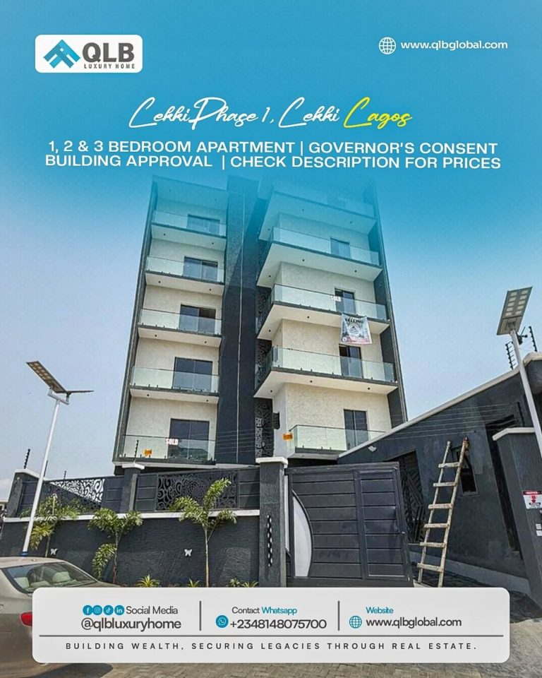 Newly Built 1, 2 & 3 Bedroom Apartment For sale