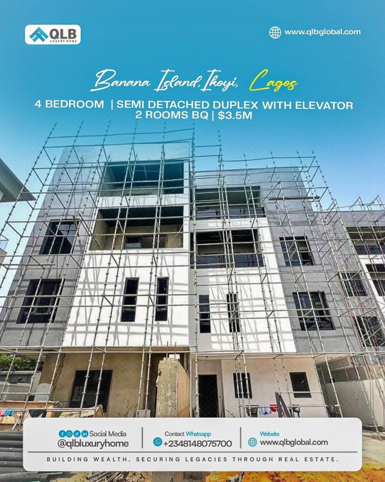 4bedroom semi-detached duplex with Elevator and 2room bq for sale.