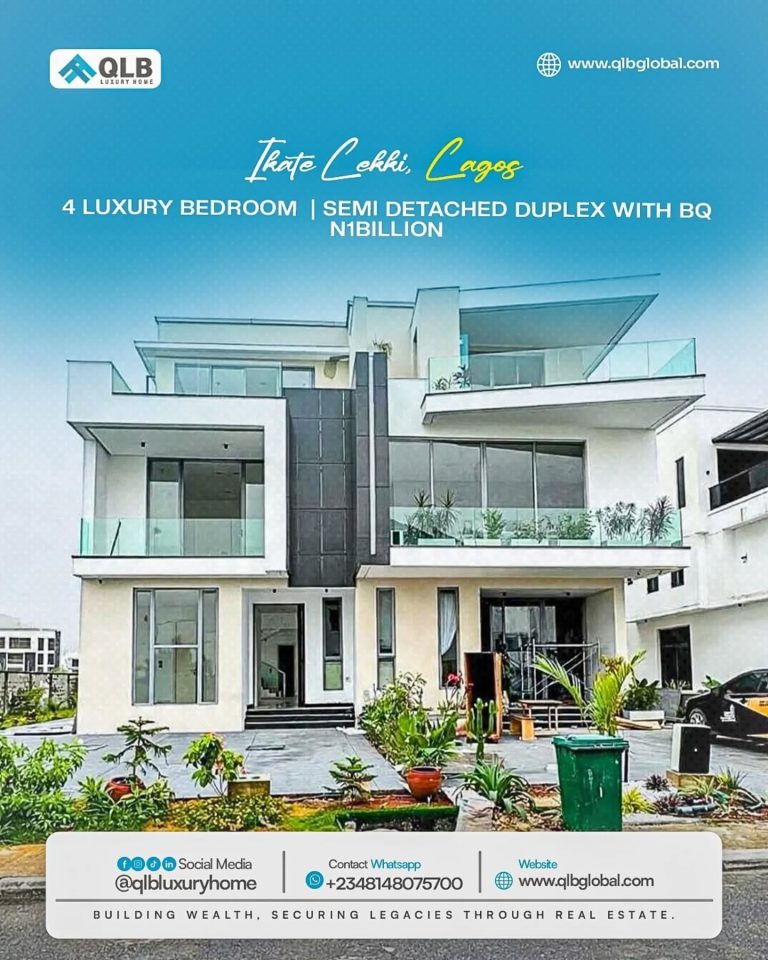 FOR SALE: Luxury 4 bedroom semi detached duplex with bq