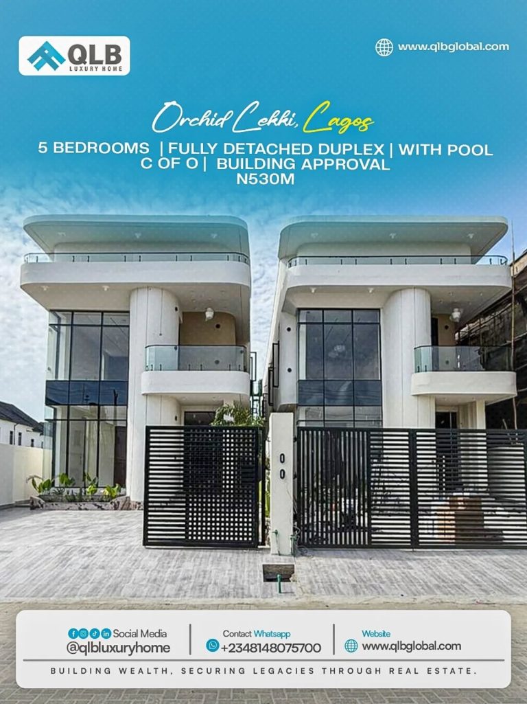 Luxury  5 Bedroom Fully Detached Duplex For sale