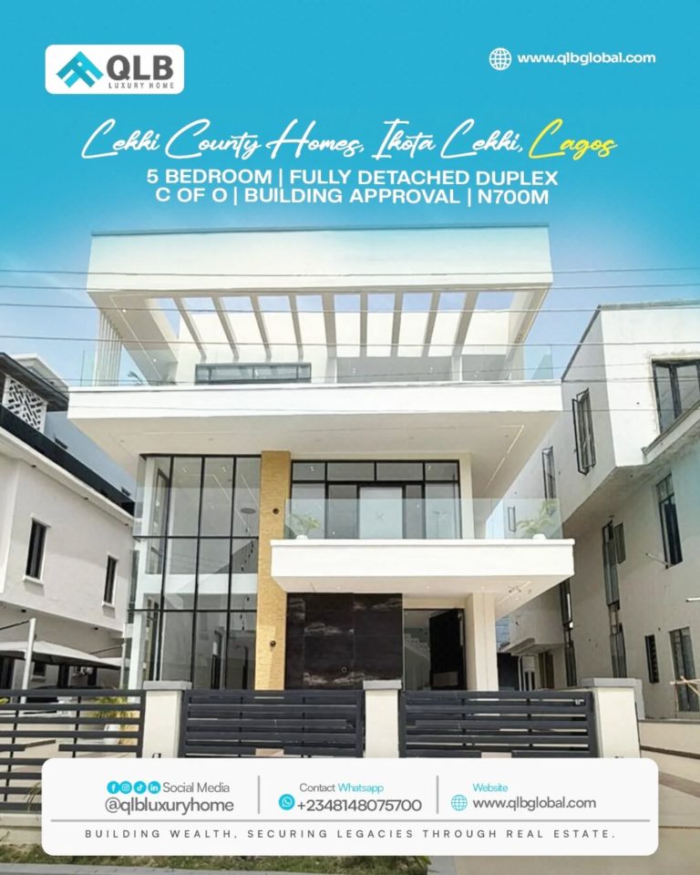 Luxury  5 Bedroom Fully Detached Duplex For sale