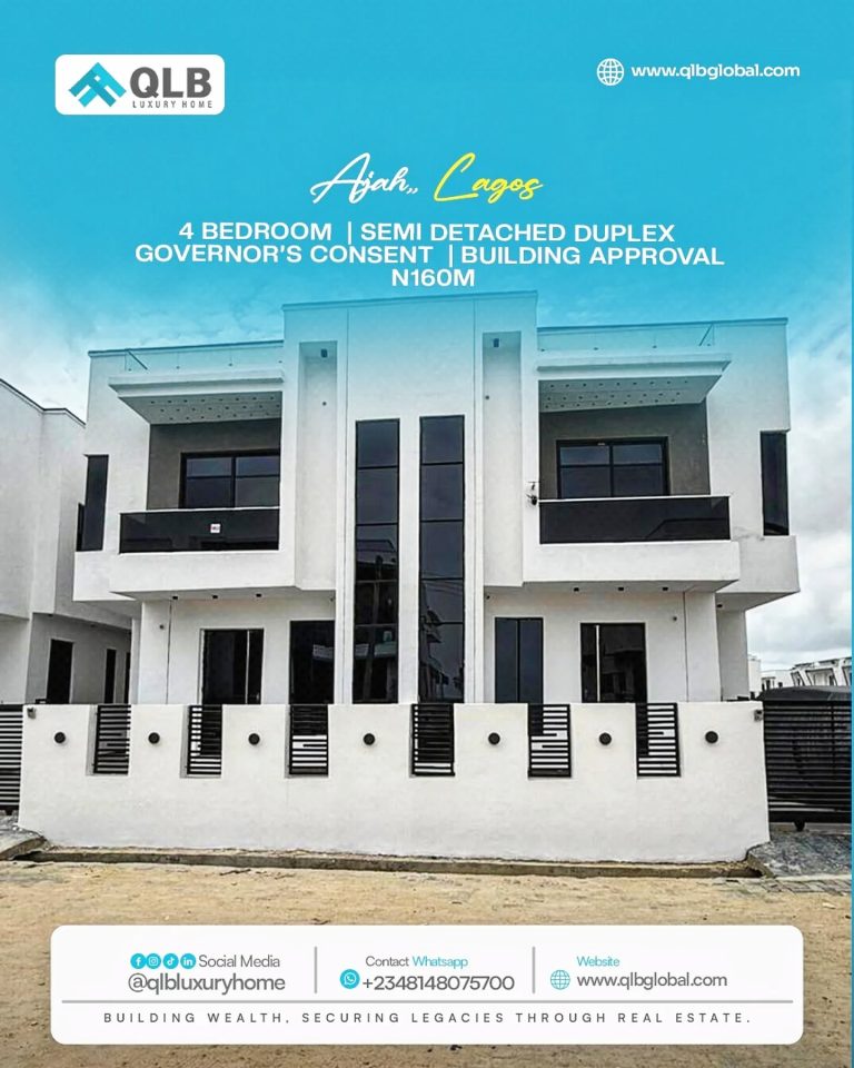 Newly Built 4-Bedroom Semi Detached Duplex for Sale