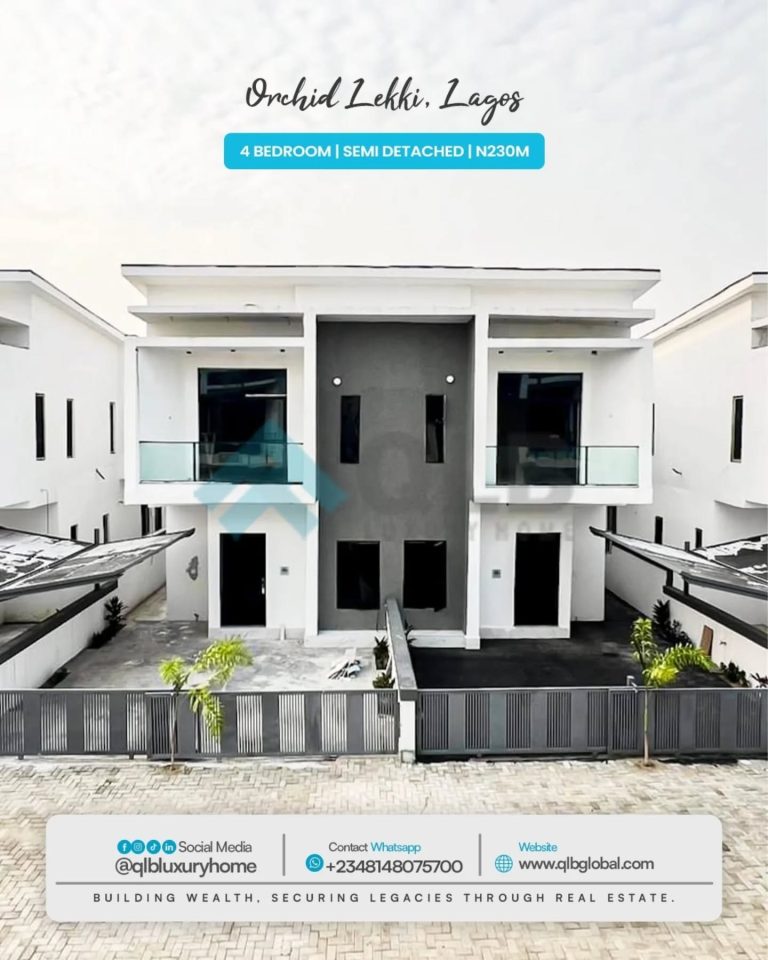 Newly Built 4 Bedroom Semi Detached Duplex For sale