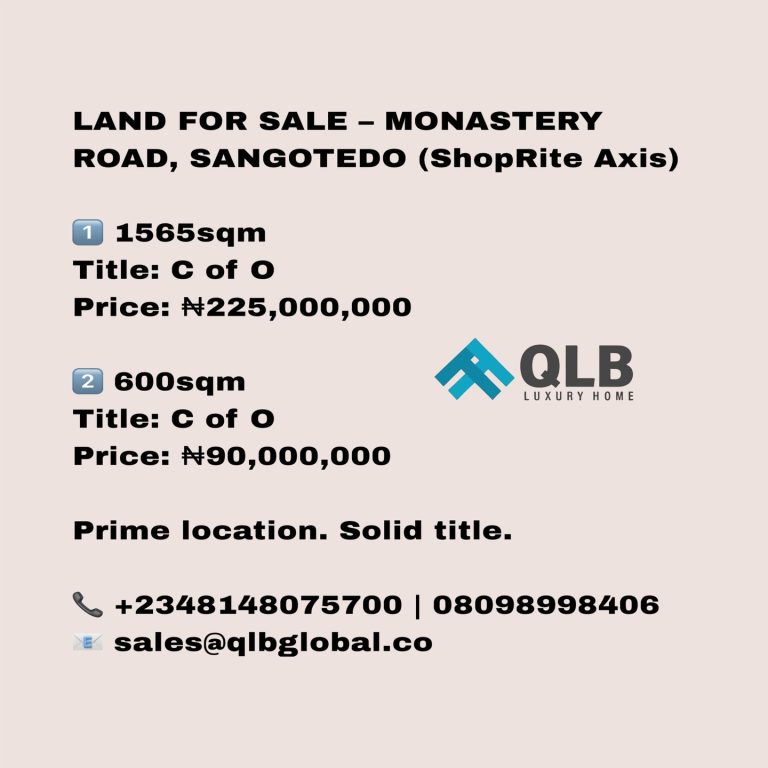Land For sale at Monastery Road, #Sangotedo
