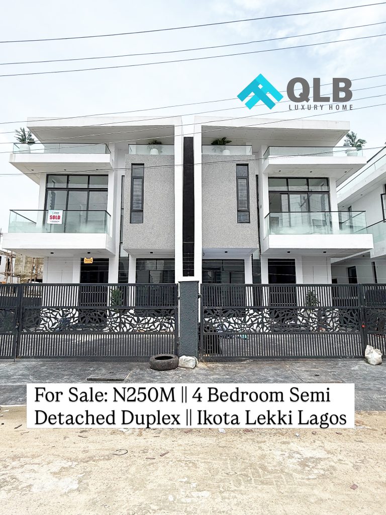 Newly Built 4 Bedroom Semi Detached Duplex for Sale