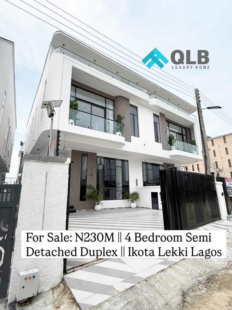 Newly Built 4 Bedroom Semi Detached Duplex for Sale