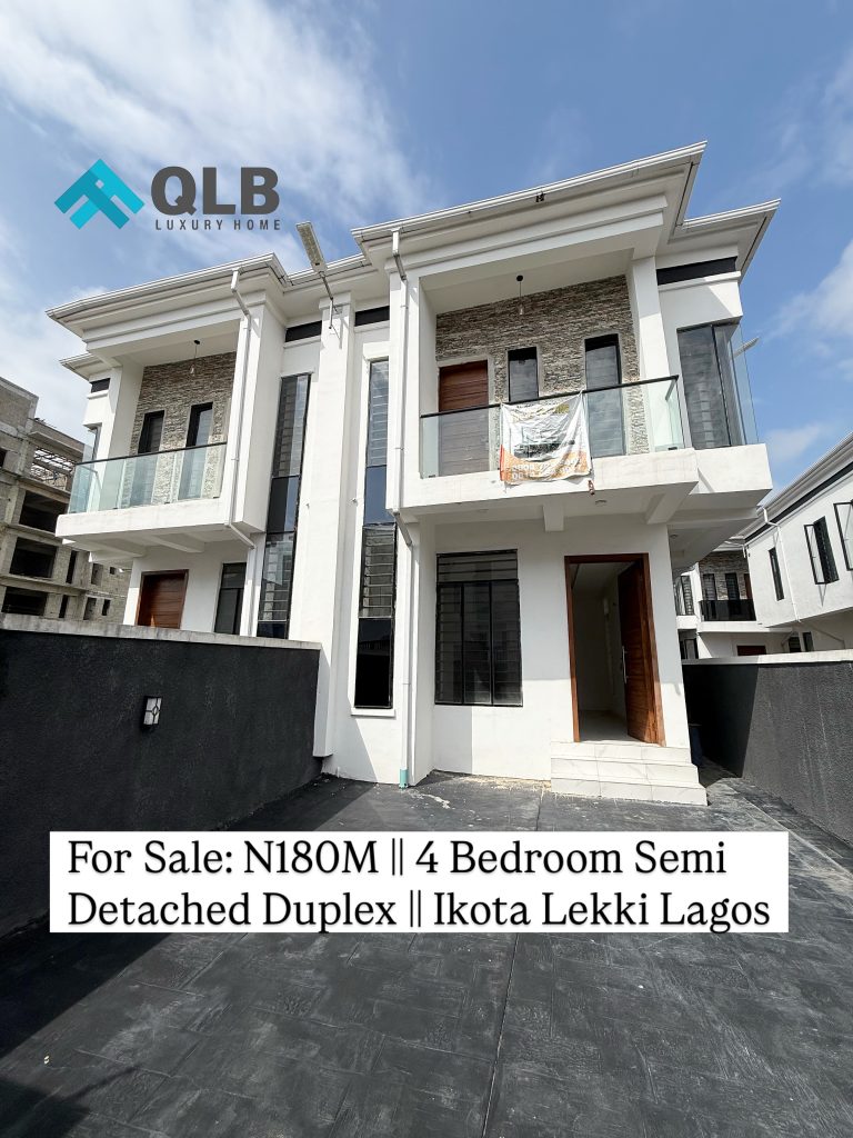 Newly Built 4 Bedroom Semi Detached Duplex for Sale